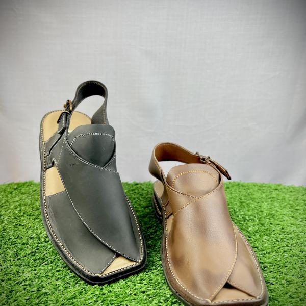 Classic Tan Handcrafted Peshawari Chappal - Genuine Leather