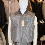 Gray Quilted Bomber-Style Sleeveless Jacket