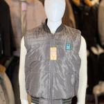 Gray Quilted Bomber-Style Sleeveless Jacket