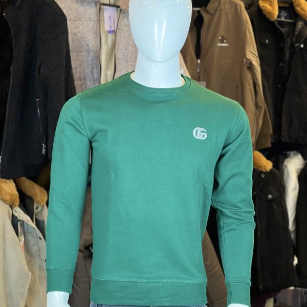 Classic Green Crewneck Sweatshirt with Logo