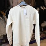 Cream Crewneck Sweatshirt with Embroidered Logo