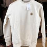 Cream Crewneck Sweatshirt with Embroidered Logo